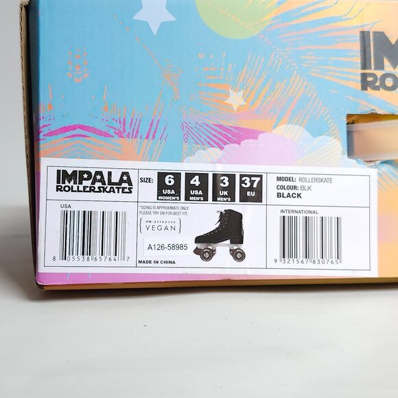 IMPALA Rollerskates BLACK BNIP Women's Size 6 Vegan Leather Booties - Picture 6 of 8